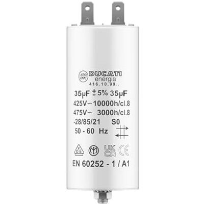 Volet Tech Condensateur 35 uF pour Moteur Monophasé Utilisation pour Kärcher, Pompe de Piscine, Porte de Garage 425/450V/475V Condensateur de Démarrage/Permanent avec Cosses 6,4mm - Publicité Volet Tech Condensateur 35 uF pour Moteur Monophasé Utilisation pour Kärcher, Pompe de Piscine, Porte de Garage 425/450V/475V Condensateur de Démarrage/Permanent avec Cosses 6,4mm - Publicité