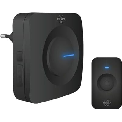Elro DB3000 Sonnette de Porte sans Fil Récepteur Plug-in sans Batterie 64 Mélodies Distance sans Fil : 300m Noir - Publicité Elro DB3000 Sonnette de Porte sans Fil Récepteur Plug-in sans Batterie 64 Mélodies Distance sans Fil : 300m Noir - Publicité