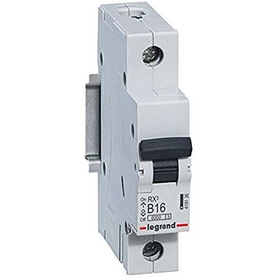 Legrand , RX3 419136 Disjoncteur magnétique thermique 16 A, 1 pôle, capacité de coupure 6000 A, 230/400 VAC, 1TE, 419136 - Publicité Legrand , RX3 419136 Disjoncteur magnétique thermique 16 A, 1 pôle, capacité de coupure 6000 A, 230/400 VAC, 1TE, 419136 - Publicité