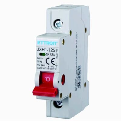 Electron Interrupteur sectionneur modulaire 63A, 1P 1 pôle, occupe 1 module DIN, 220 V 230 V AC, interrupteur d'isolation - Publicité Electron Interrupteur sectionneur modulaire 63A, 1P 1 pôle, occupe 1 module DIN, 220 V 230 V AC, interrupteur d'isolation - Publicité