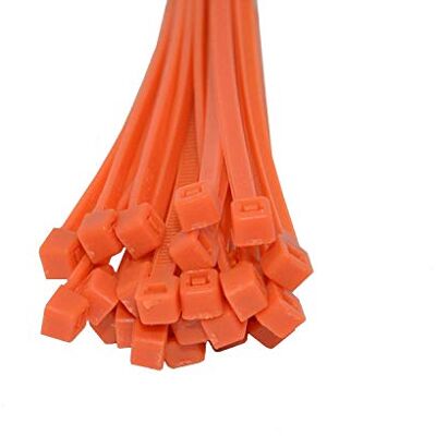 Unbekannt Lot de 100 serre-câbles en polyamide 6.6 de qualité industrielle Orange 4,8 x 300 mm - Publicité Unbekannt Lot de 100 serre-câbles en polyamide 6.6 de qualité industrielle Orange 4,8 x 300 mm - Publicité