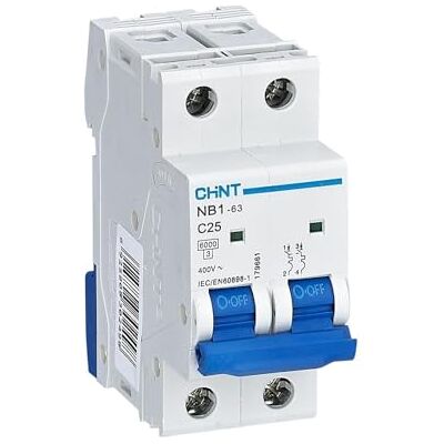 Chint 51209 NB1-63/C25-2P-6-Interrupteur magnétothermique 2P 25A Courbe C 6KA 18032 - Publicité Chint 51209 NB1-63/C25-2P-6-Interrupteur magnétothermique 2P 25A Courbe C 6KA 18032 - Publicité