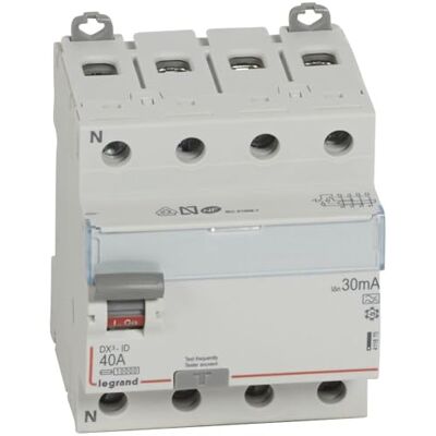Legrand Interrupteur différentiel 4P 400V~ 40A type A 30mA 4 modules - Publicité Legrand Interrupteur différentiel 4P 400V~ 40A type A 30mA 4 modules - Publicité