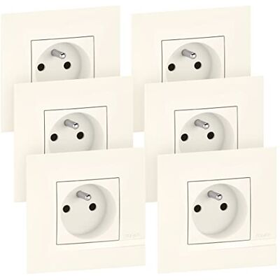 Bticino Altège lot de 6 prises de courant avec terre blanc complet - Publicité Bticino Altège lot de 6 prises de courant avec terre blanc complet - Publicité