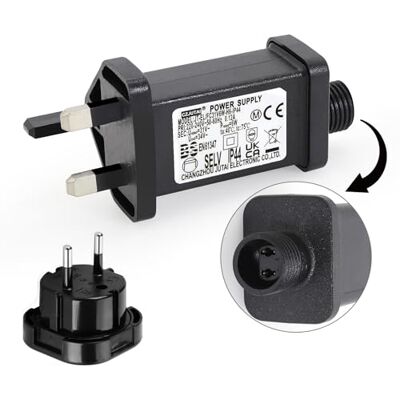 CubePlug 31V 12W Transformateur LED CZJUTAI IP44 Alimentation pour éclairage de Noël avec prise Prise européenne (Socle à vis Constant allumé DC31V12W) - Publicité CubePlug 31V 12W Transformateur LED CZJUTAI IP44 Alimentation pour éclairage de Noël avec prise Prise européenne (Socle à vis Constant allumé DC31V12W) - Publicité