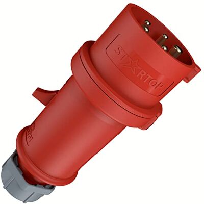 Mennekes 34 – Prise 3 pôles + neutre + terre 32 A IP-44 400 V Rouge référence 34 - Publicité Mennekes 34 – Prise 3 pôles + neutre + terre 32 A IP-44 400 V Rouge référence 34 - Publicité