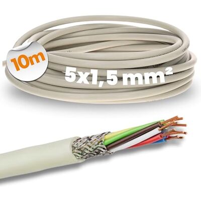 Lapp 0034905 LiYCY Câble de commande blindé 5 x 1,5 mm² I Câble de données en PVC gris I Câble de connexion LED I Câble de commande 5 fils pour armoires électriques - Publicité Lapp 0034905 LiYCY Câble de commande blindé 5 x 1,5 mm² I Câble de données en PVC gris I Câble de connexion LED I Câble de commande 5 fils pour armoires électriques - Publicité