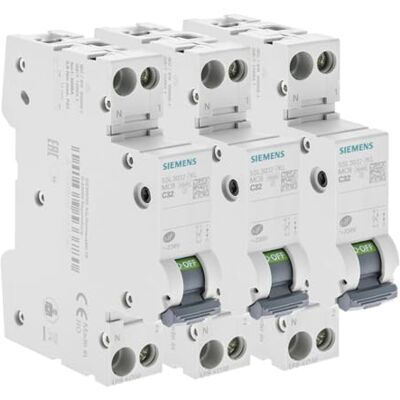 Siemens Lot de 3 Disjoncteurs électriques phase + neutre 32A - Publicité Siemens Lot de 3 Disjoncteurs électriques phase + neutre 32A - Publicité