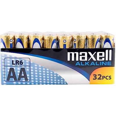 Maxell alkaline LR6 piles AA Lot de 32 - Publicité Maxell alkaline LR6 piles AA Lot de 32 - Publicité