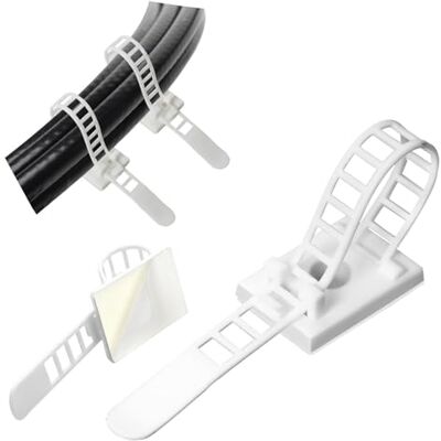 GPtzlei Lot de 100 Attaches Câbles Autocollantes et Réutilisables Colliers de Serrage Réglables pour Câbles Organisation Bureau Maison Atelier Blanc - Publicité GPtzlei Lot de 100 Attaches Câbles Autocollantes et Réutilisables Colliers de Serrage Réglables pour Câbles Organisation Bureau Maison Atelier Blanc - Publicité
