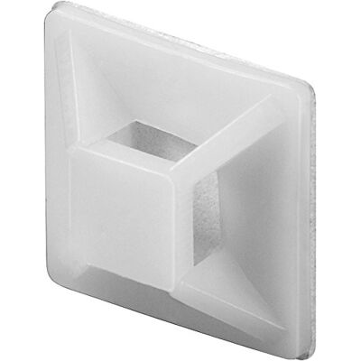 CONECTICPLUS Embase adhésive 19 x 19 mm pour colliers serre-câbles jusqu'à 3.6mm blanc (100pcs) - Publicité CONECTICPLUS Embase adhésive 19 x 19 mm pour colliers serre-câbles jusqu'à 3.6mm blanc (100pcs) - Publicité