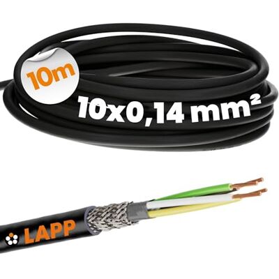 Lapp 1030457 LiYCY Câble de commande blindé 10 m 10 x 0,14 mm² I Résistant aux UV I Câble de signal 10 fils I Câble de données pour l'extérieur I Câble de soudure LED I Câble de raccordement noir - Publicité Lapp 1030457 LiYCY Câble de commande blindé 10 m 10 x 0,14 mm² I Résistant aux UV I Câble de signal 10 fils I Câble de données pour l'extérieur I Câble de soudure LED I Câble de raccordement noir - Publicité
