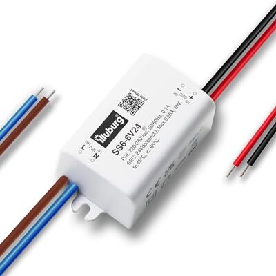 illuburg Transformateur LED 24V 6W Étanche IP66 Compact 55x30x22mm Sans Scintillement LED Bloc d'Alimentation Driver Power Supply - Publicité illuburg Transformateur LED 24V 6W Étanche IP66 Compact 55x30x22mm Sans Scintillement LED Bloc d'Alimentation Driver Power Supply - Publicité