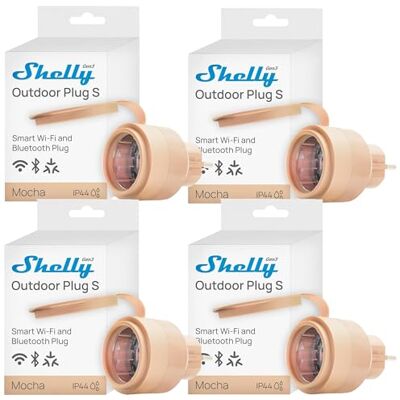 Shelly Outdoor Plug S Gen3 Lot de 4 prises intelligentes Wi-Fi pour l'extérieur, IP44, certifié mat, 12 A, 2500 W, éclairage extérieur, mesure de la puissance, automatisation extérieure, Alexa, Google - Publicité Shelly Outdoor Plug S Gen3 Lot de 4 prises intelligentes Wi-Fi pour l'extérieur, IP44, certifié mat, 12 A, 2500 W, éclairage extérieur, mesure de la puissance, automatisation extérieure, Alexa, Google - Publicité