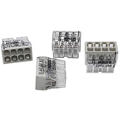 WAGO 20 pièces 2273-208 Boîte de jonction COMPACT Ø 0,5-2,5 mm², 8 pôles, transparent/gris clair - Publicité WAGO 20 pièces 2273-208 Boîte de jonction COMPACT Ø 0,5-2,5 mm², 8 pôles, transparent/gris clair - Publicité