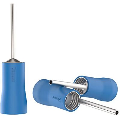 AUPROTEC Lot de 25 cosses à broches 1,5-2,5 mm² Bleu Longueur de la broche : 12 mm En PVC partiellement isolé En cuivre étamé Forme de broche - Publicité AUPROTEC Lot de 25 cosses à broches 1,5-2,5 mm² Bleu Longueur de la broche : 12 mm En PVC partiellement isolé En cuivre étamé Forme de broche - Publicité