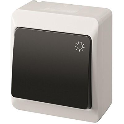 ELEKTRO-PLAST Montage En Saillie simple bouton poussoir lumineux 10 A 230 V IP44 couleur blanc/noir Hermes - Publicité ELEKTRO-PLAST Montage En Saillie simple bouton poussoir lumineux 10 A 230 V IP44 couleur blanc/noir Hermes - Publicité