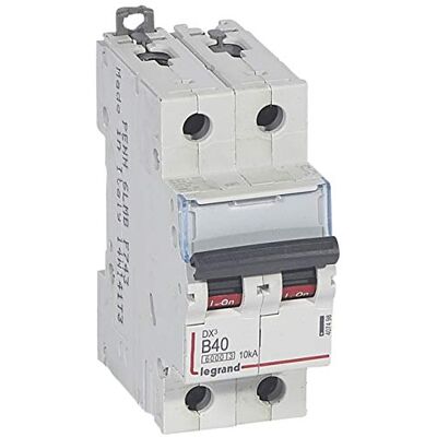Legrand Disjoncteur DX³6000-2P 230 à 400V~ 40A courbe B 2 modules - Publicité Legrand Disjoncteur DX³6000-2P 230 à 400V~ 40A courbe B 2 modules - Publicité