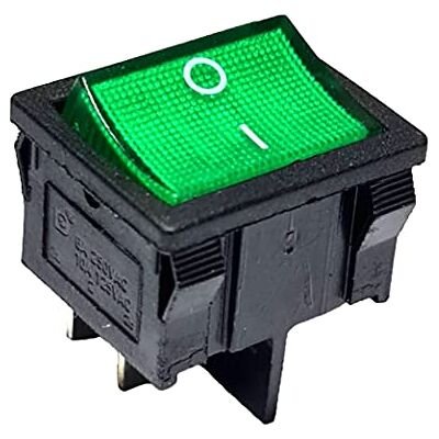 ChiliTec Interrupteur à bascule vert 4 broches 6 A 250 VAC 24 x 21 mm éclairé - Publicité ChiliTec Interrupteur à bascule vert 4 broches 6 A 250 VAC 24 x 21 mm éclairé - Publicité
