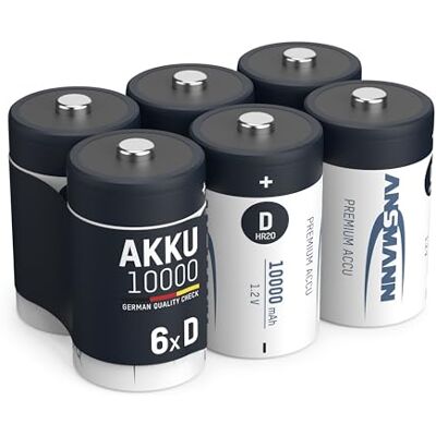 Batterie rechargeable Ansmann D 10000mAh - NiMH 1,2V - Publicité Batterie rechargeable Ansmann D 10000mAh - NiMH 1,2V - Publicité