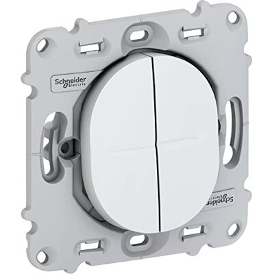 Schneider Electric Ovalis double poussoir 10A fix. par vis sans plaque de finition Blanc S261216 - Publicité Schneider Electric Ovalis double poussoir 10A fix. par vis sans plaque de finition Blanc S261216 - Publicité