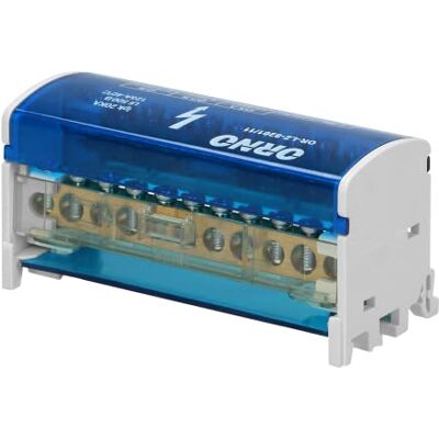 Orno LZ-8201 Bloc Distribution Répartiteur 80-500 A Pour Rail DIN ou Tableau Electrique Avec Bornes de Sortie et d'Entrée (11 fils) - Publicité Orno LZ-8201 Bloc Distribution Répartiteur 80-500 A Pour Rail DIN ou Tableau Electrique Avec Bornes de Sortie et d'Entrée (11 fils) - Publicité