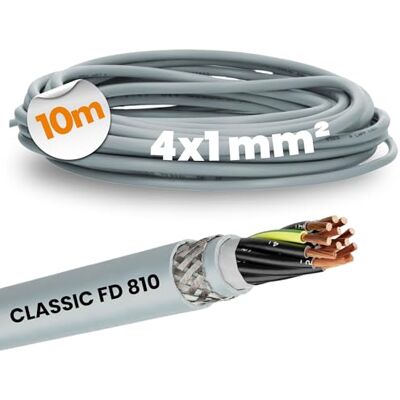 Lapp 0026232 ÖLFLEX CLASSIC FD 810 CY Câble de commande en PVC, 4 x 1 mm², avec conducteur de protection vert/jaune, compatible avec les chaînes de remorquage, câble de commande blindé, 4 fils, gris, - Publicité Lapp 0026232 ÖLFLEX CLASSIC FD 810 CY Câble de commande en PVC, 4 x 1 mm², avec conducteur de protection vert/jaune, compatible avec les chaînes de remorquage, câble de commande blindé, 4 fils, gris, - Publicité