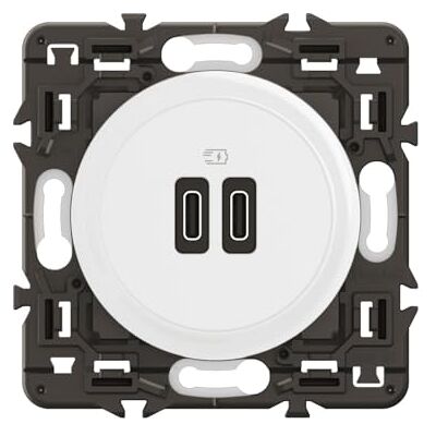 Legrand Prise USB-C Double Céliane 2 Ports USB-C 3A/20W Recharge Tous Types d'Equipements Electroniques Prêt à Installer Blanc - Publicité Legrand Prise USB-C Double Céliane 2 Ports USB-C 3A/20W Recharge Tous Types d'Equipements Electroniques Prêt à Installer Blanc - Publicité