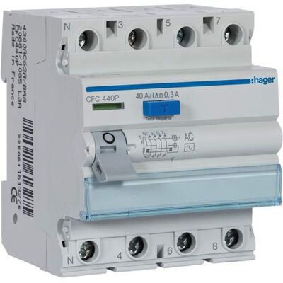 Hager - CFC440P - 4P - 40A 300mA - Disjoncteur différentiel - Publicité Hager - CFC440P - 4P - 40A 300mA - Disjoncteur différentiel - Publicité