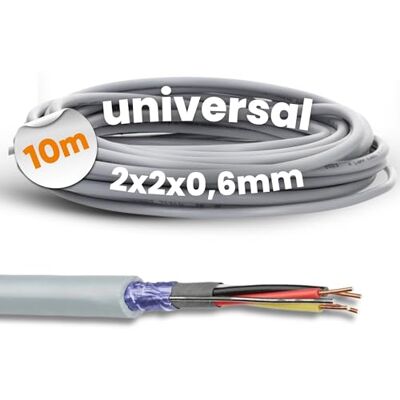 Lapp Câble téléphonique 10 m 1591301 2 x 2 x 0,6 mm J-Y (ST) Y Câble téléphonique 2 x 2 x 0,6 blindé I Câble de communication I Câble sonnerie 4 fils I Câble d'alarme - Publicité Lapp Câble téléphonique 10 m 1591301 2 x 2 x 0,6 mm J-Y (ST) Y Câble téléphonique 2 x 2 x 0,6 blindé I Câble de communication I Câble sonnerie 4 fils I Câble d'alarme - Publicité