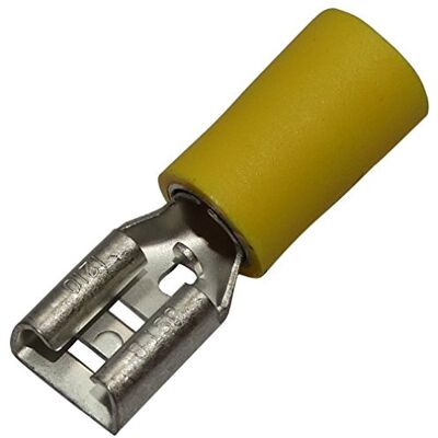 AERZETIX : 10x Cosse électrique Femelle Plate 6.3mm 0.8mm 2.5-6mm2 isolée Jaune - Publicité AERZETIX : 10x Cosse électrique Femelle Plate 6.3mm 0.8mm 2.5-6mm2 isolée Jaune - Publicité