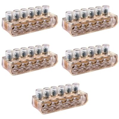 Electron 5 Bornes forbox 6 pôles, section 5 x 16 mm² 6 mm², 1 x 25 mm² 25 mm², 6 trous, borne de câblage forbox, sonnettes, en polycarbonate et laiton, pour boîtes de dérivation, 450 V 76 A - Publicité Electron 5 Bornes forbox 6 pôles, section 5 x 16 mm² 6 mm², 1 x 25 mm² 25 mm², 6 trous, borne de câblage forbox, sonnettes, en polycarbonate et laiton, pour boîtes de dérivation, 450 V 76 A - Publicité