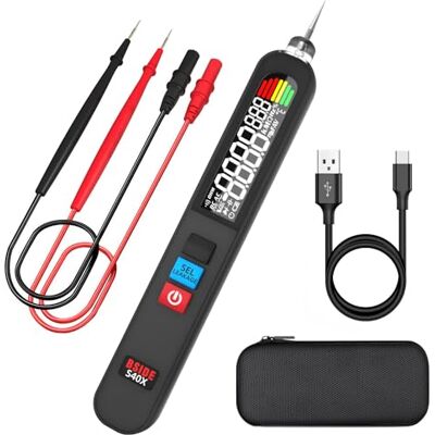 BSIDE S40X Testeur de tension numérique multimter rechargeable, mode intelligent pour continuité de résistance AC DC Votlage, fréquence VFC, diode fréquence capacitance mètre unipolaire testeur de - Publicité BSIDE S40X Testeur de tension numérique multimter rechargeable, mode intelligent pour continuité de résistance AC DC Votlage, fréquence VFC, diode fréquence capacitance mètre unipolaire testeur de - Publicité