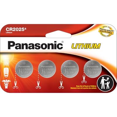 Panasonic CR2025 Lot de 4 piles bouton au lithium 3 V résistantes aux enfants, emballage conforme aux normes - Publicité Panasonic CR2025 Lot de 4 piles bouton au lithium 3 V résistantes aux enfants, emballage conforme aux normes - Publicité