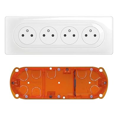 Legrand Prise Electrique Quadruple Céliane Surface Confort avec Plaque + Boîte à Encastrer Prise Affleurante avec Socle Rétractable Blanc - Publicité Legrand Prise Electrique Quadruple Céliane Surface Confort avec Plaque + Boîte à Encastrer Prise Affleurante avec Socle Rétractable Blanc - Publicité
