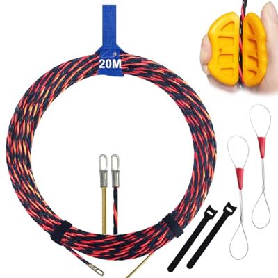 Techfection Aiguille Electricien 20m 4,8mm Tire Câble Électrique Tire Fils Electricien Aiguille Spiralé Flexible Aiguille Tire Fil avec 2 Tête Guidage Pour Câbles et Installations Electriques Mur Conduit de Sol - Publicité Techfection Aiguille Electricien 20m 4,8mm Tire Câble Électrique Tire Fils Electricien Aiguille Spiralé Flexible Aiguille Tire Fil avec 2 Tête Guidage Pour Câbles et Installations Electriques Mur Conduit de Sol - Publicité