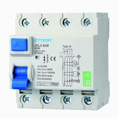 Electron 380 V AC 40 A C40, interrupteur différentiel pur RCCB, sauvetage, 4P 4 pôles, occupe 4 modules, montage sur barre DIN, 30 mA, 6 KA 6000 A, 415 VAC triphasé, courbe B - Publicité Electron 380 V AC 40 A C40, interrupteur différentiel pur RCCB, sauvetage, 4P 4 pôles, occupe 4 modules, montage sur barre DIN, 30 mA, 6 KA 6000 A, 415 VAC triphasé, courbe B - Publicité