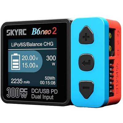 SKYRC B6 Neo2 : Balance Lipo Chargeur de batterie pour 1S-6S Lipo/Li-Ion/LiHV, 1-15S NiMH/NiCd DC 300W, PD 80W, chargeur de batterie intelligent, déchargeur et stockage (bleu-rouge) - Publicité SKYRC B6 Neo2 : Balance Lipo Chargeur de batterie pour 1S-6S Lipo/Li-Ion/LiHV, 1-15S NiMH/NiCd DC 300W, PD 80W, chargeur de batterie intelligent, déchargeur et stockage (bleu-rouge) - Publicité
