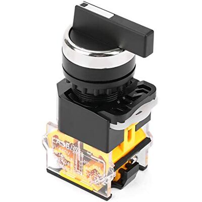 Walfront 2 positions 22mm Commutateur Rotatif Momentané, Commutateur Rotatif Sélecteur de Réinitialisation Automatique 2NO 220 V / 380 V pour Relais Contacteur Démarrage Electromagnétique - Publicité Walfront 2 positions 22mm Commutateur Rotatif Momentané, Commutateur Rotatif Sélecteur de Réinitialisation Automatique 2NO 220 V / 380 V pour Relais Contacteur Démarrage Electromagnétique - Publicité