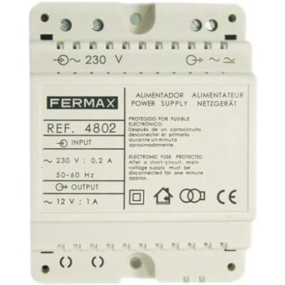 FERMAX Alimentation Din4 230Vac, 12Vac-1A - Publicité FERMAX Alimentation Din4 230Vac, 12Vac-1A - Publicité