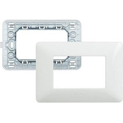 Bticino sam4803bbn Kit – Plaque/Support Matix 3P, Blanc - Publicité Bticino sam4803bbn Kit – Plaque/Support Matix 3P, Blanc - Publicité