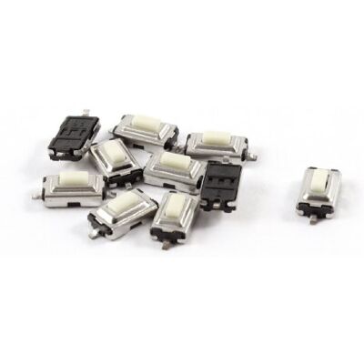 sourcing map Sourcingmap Lot de 10 Tact Switch Blanc, Argent 6 x 3,5 x 2,5 mm 2 Pins Momentary SMD SMT Tact Bouton Poussoir Interrupteur ON-OFF IP54 - Publicité sourcing map Sourcingmap Lot de 10 Tact Switch Blanc, Argent 6 x 3,5 x 2,5 mm 2 Pins Momentary SMD SMT Tact Bouton Poussoir Interrupteur ON-OFF IP54 - Publicité