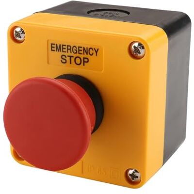Baomain Bouton d'Arrêt d'Urgence Momentané, Interrupteur à Bouton-Poussoir Rouge avec Boîtier Étanche, 660V 10A, Contact 1NO 1NC, Commutateur de Sécurité Industriel Résistant aux Intempéries - Publicité Baomain Bouton d'Arrêt d'Urgence Momentané, Interrupteur à Bouton-Poussoir Rouge avec Boîtier Étanche, 660V 10A, Contact 1NO 1NC, Commutateur de Sécurité Industriel Résistant aux Intempéries - Publicité