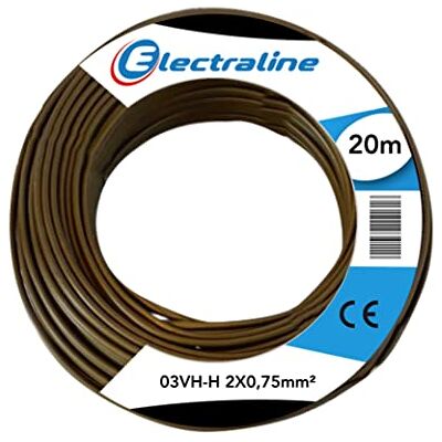 Electraline Câble 03 VH-H, 2 x 0,75 mm, 20 mt - Publicité Electraline Câble 03 VH-H, 2 x 0,75 mm, 20 mt - Publicité