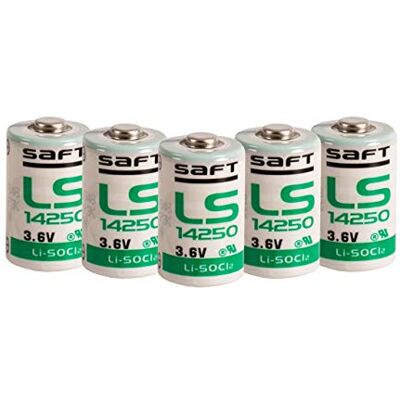 Saft Lot de 5 Piles LS14250 3,6 V 1/2 AA, Blanc - Publicité Saft Lot de 5 Piles LS14250 3,6 V 1/2 AA, Blanc - Publicité