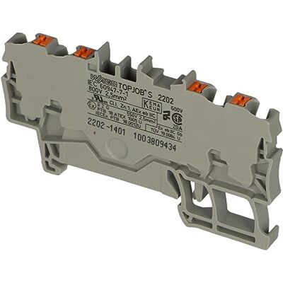 WAGO 2202-1401 4-CONDUCTOR THROUGH TERMINAL BLOCK WITH PUSH-BUTTON 2.5 MM², GRAY - Publicité WAGO 2202-1401 4-CONDUCTOR THROUGH TERMINAL BLOCK WITH PUSH-BUTTON 2.5 MM², GRAY - Publicité