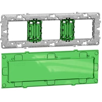 Schneider Electric Unica support de fixation 6-8 mod / 3 postes + protection chantier zamac NU7006C - Publicité Schneider Electric Unica support de fixation 6-8 mod / 3 postes + protection chantier zamac NU7006C - Publicité