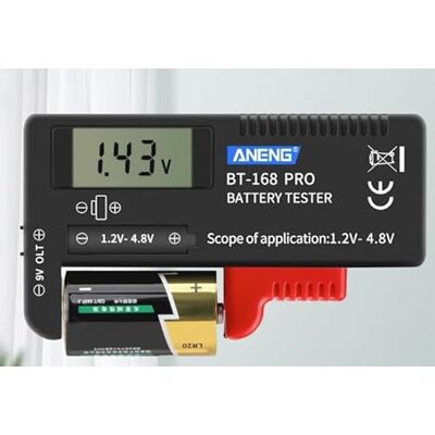 BenjiPower Testeur de Piles numérique pour AA, AAA, C, D, PP3, 9V, 1.5V, Piles Bouton Fonctionne sans Pile Garantie 5 Ans Testeur de piles BT-168PRO - Publicité BenjiPower Testeur de Piles numérique pour AA, AAA, C, D, PP3, 9V, 1.5V, Piles Bouton Fonctionne sans Pile Garantie 5 Ans Testeur de piles BT-168PRO - Publicité