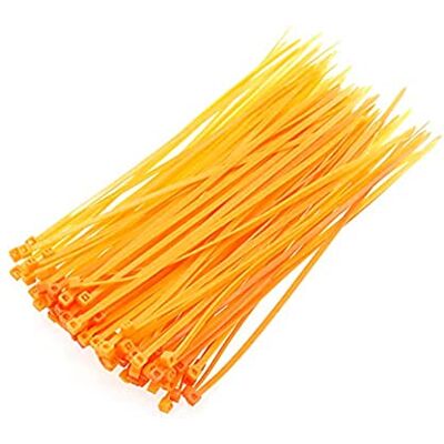 Sun Lot de 100 serre-câbles en nylon autobloquants de 2,5 x 100/150/200 mm de couleurs assorties (2,5 x 150 mm, orange) - Publicité Sun Lot de 100 serre-câbles en nylon autobloquants de 2,5 x 100/150/200 mm de couleurs assorties (2,5 x 150 mm, orange) - Publicité