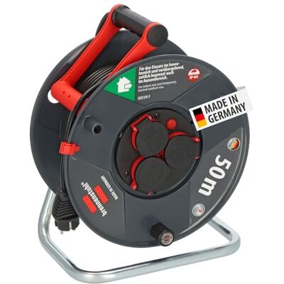 Brennenstuhl Garant V2 IP44 Enrouleur de câble extérieur 50 m (fabriqué en Allemagne, 3 prises de courant de sécurité avec protection de contact améliorée, plastique spécial) - Publicité Brennenstuhl Garant V2 IP44 Enrouleur de câble extérieur 50 m (fabriqué en Allemagne, 3 prises de courant de sécurité avec protection de contact améliorée, plastique spécial) - Publicité